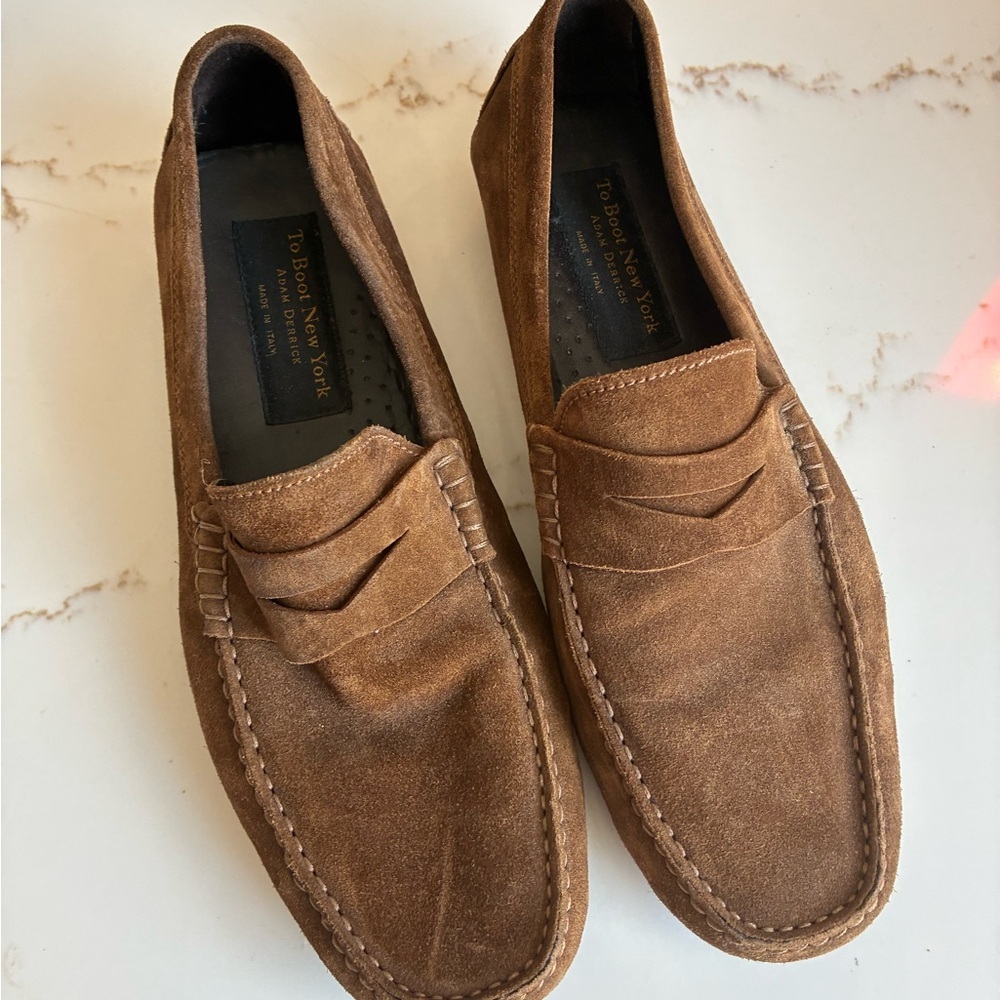 To Boot Brown Suede Penny Loafers